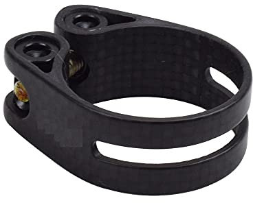 Collier de serrage de selle de vélo, colliers de serrage de selle de vélo en carbone 14 g, colliers de serrage de tige de selle de vélo en fibre de carbone imperméables 31,8 mm 34,9 mm super légers(3k