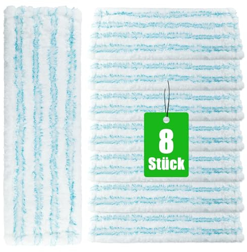 8 Stück Ersatz-Wischbezüge für Leifheit Profi XL, Geeignet für alle Böden | Bodenwischer Ersatzbezug für Leifheit Profi XL Micro Duo/Cotton Plus,2-Faser-System,Ideale Schmutzaufnahme für Alle Hartböden