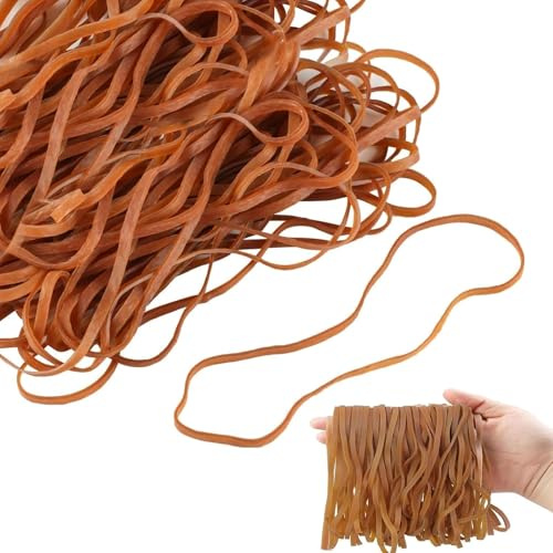 Large Elastic Rubber Bands,125 PCS Heavy Duty Strong Elastic Bands Wide Rubber Band for Office Supply School Home, Securing Trash Can Garbage Cans, File Folders, (Brown, 320 mm x 4 mm)