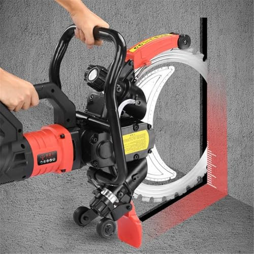 16 in Toroidal Electric Concrete Saw, Wet Water Supply Dust Suppression Concrete Wall Groove Saw,8980w Disc Angle Cutter, Includes Water Line, Pump and Blade, for Stone, Brick