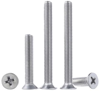 Gladiaond 50/100 Stück M1 M1.2 M1.4 M1.6 M2 M2.5 Länge 3-10 mm 304 Edelstahl Senkkopf Maschinenschrauben(X4mm,M1.6 (100pcs))