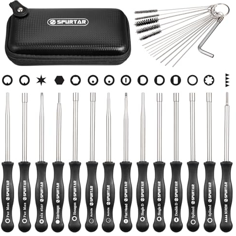 Spurtar Tournevis Réglage Carburateur - Kit de Nettoyage 14 Pièces | Outil de réglage de carburateur pour moteur 2 temps compatible avec Echo, STIHL, Poulan, Husqvarna