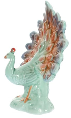 ADOCARN Keramik Pfau Statue Ornament Tisch Dekoration Kleine Keramik Tier Figur Heimtextilien Tier Statue