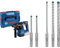 Bosch Professional 18V System Akku Bohrhammer GBH 18V-22 (inkl. L-BOXX, ohne Akku/Ladegerät) + 5x Expert SDS plus-7X Hammerbohrer Set (für Stahlbeton, Ø 5-10 mm)