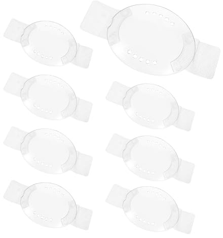 8 Stück Augenschutz, medizinische Augenklappe für Kinder und Erwachsene nach Operationen, Augenschutz, Kunststoff-Augenklappen, klare Augenschutzschilder mit Belüftungslöchern (transparent)