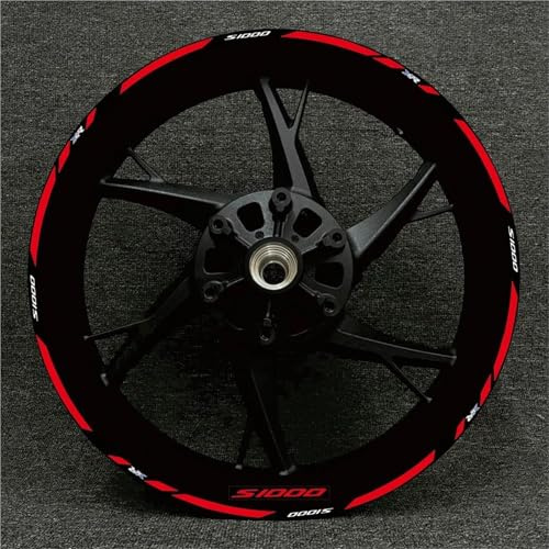 SYMWBD Felgendekor-Aufkleber Motorrad-Felgenrandaufkleber Für S1000XR S1000 S 1000 XR 17 Zoll, Regenfeste Felgenband-Aufkleber Motorrad-Radnabenaufkleber(Farbe 2)