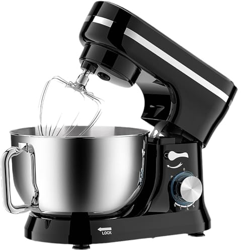 Miscelatore da 4,7 Litri, miscelatori Alimentari da 1000w con Funzione di impulso, Miscelatore Elettrico Elettrico da Cucina a 8 Marce - tra Cui Ciotola in Acciaio Inossidabile, Gancio