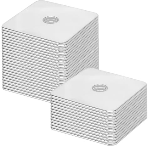 JIAYUET 50 arandelas cuadradas M10 chapadas en zinc de 50 x 50 x 3 mm de grosor, cierres resistentes para pernos y tuercas de 10 mm