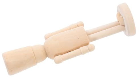MALUGOGO Schiaccianoci Vuoto in Legno Non Verniciato per Dipingere Soldato Schiaccianoci Fai da Te Pupazzo per Feste Statua di Natale Decorazione Artistica per Ragazza Ornamento Beige