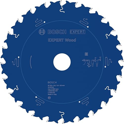 Bosch 1x EXPERT Wood Kreissägeblatt für Tischkreissägen (für Weichholz, Hartholz, Ø mm, Professional Zubehör kabelgebundene Tischkreissäge)