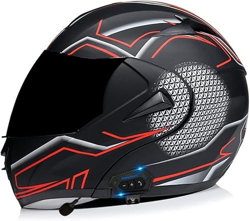 Erwachsene Modulare Helme Tourenroller Klapphelm Motorrad Für Damen Und Herren Standard Motorrad Tourenmotorrad Abs Mit Bluetooth Geeignet Für Frühling, Herbst Und Winter, CC06, L/59-60cm