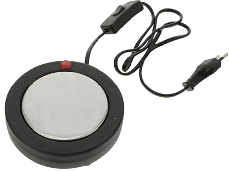 Scalda Cera Elettrico Mini per Candele e Fai da Te Nero Abs | Piastra in Vetroceramica, Riscaldamento Rapido Uniforme, Formato Compatto per Uso Creativo