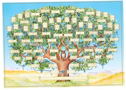 Xoeryoy Family Tree Charts To Fill In 16x24 In Canvas Blank Genealogy Charts Sturdy Fade-Resistant Fillable Ancestry Family Tree Chart Wall Decor (Frame Not Included)