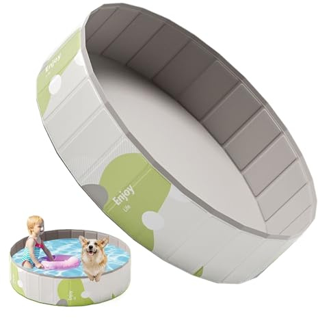 Piscina Pieghevole Per Animali Domestici – Vasca Doccia In PVC Per Cani Di Grandi Dimensioni 100×30 Cm (1370 G) | Piscina Portatile Rotonda Non Gonfiabile Per Animali Domestici Per Adulti E Bagnetto P