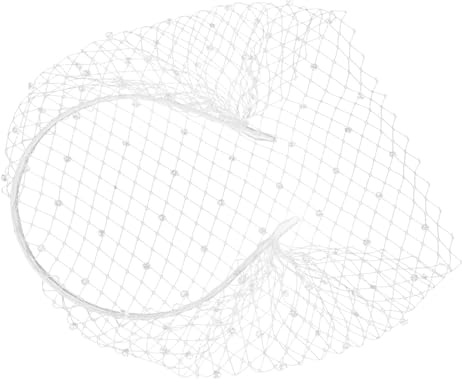 Strass Schleierstirnband aus Gauze für Braut, Party und Ball | 1 Stück, Weißes Netz Design, Dekorativer Kopfschmuck, Geeignet für Mutter und Tochter, Glamourös und Elegant