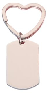 10 stycken tomma rektangulära rostfria hundtaggar för gör-det-själv-nyckelring för nyckeligenkänning (Rose Gold)