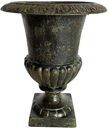 L'Héritier Du Temps Jardinière en Fonte Vert Anglais Style Médicis Vase Vasque Pot de Fleur 24x24x30,5cm