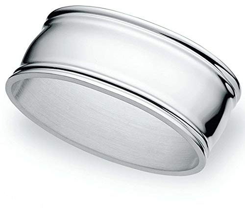 SILBERKANNE Serviettenringe Fadenmuster Versilbert – L 6 cm – Premium Silver Plated für Stoffservietten – Inkl. Geschenkbox, Edel