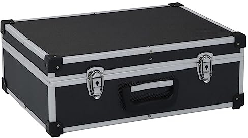 vidaXL Werkzeugkoffer 46 x 33 x 16 cm Schwarz Aluminium