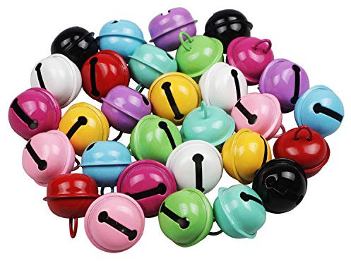 Yixuan 30 Stück 22 mm Ø Metallglöckchen Glöckchen Schellen Glocken Glöckchen Weihnachtenbaum Schellen Glocke für Weihnachtsdekoration, Hauptdekoration, Geburtstagsfeier, Handwerk Haustier Glocken