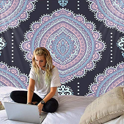 Nicole Knupfer Wandteppich Mandala Tuch Wandtuch Indisch Bohemien Hippie Wandteppich Wandteppich Wandbehang Tapisserie Werfen Strandtuch Picknick Matte (M,200cmx180cm)