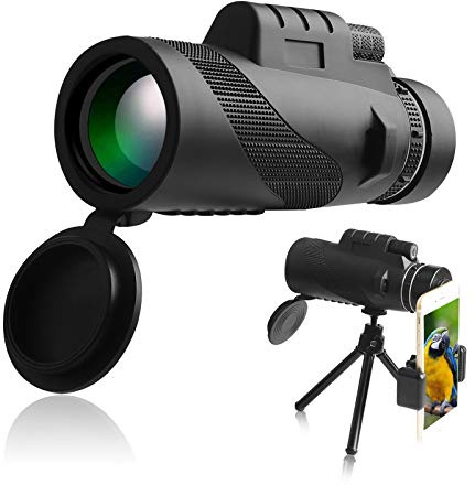 AYYDS monokulärt teleskop HD 40X60 FMC BAK4 Prisma kikare monokulär för barn och vuxna med smartphone-hållare stativ för fågelskådning, resor