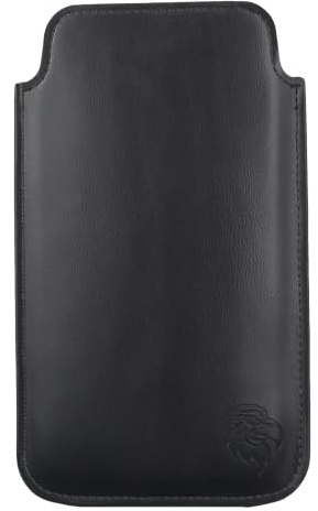 Davii Schutztasche passend für Huawei P30 Lite / P30 Pro / P20 Pro (nur Handy), Einsteckhülle Handytasche mit Zuglasche – weiches Innenfutter Adler Premium XXL Schwarz