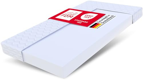 FDM Alto Matratze 80x200 cm Kaltschaum Höhe 12 cm Härtegrad H2 Öko-Tex Allergikergeeignet Bezug Waschbar Premium Matratzenbezug