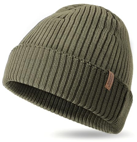 Outdoor Shaping Warme Merino Wollmütze Ribbed, Winter Strickmütze Herren Damen, Atmungsaktive Beanie 100% Wolle für Outdoor Laufen Skifahren