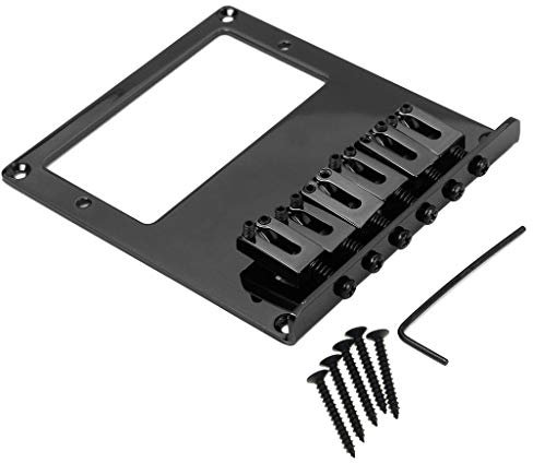 6 Sattel Tele Bridge Saitenhalter Tele Humbucker TL Gitarre Brücke für Gitarre schwarz