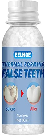 Jojomis Thermo-Perlen-Zahnfurnier, formbar, temporäres Zahnersatz-Reparatur-Set, für gebrochene Zähne, große Lücken, unebene Zähne und fehlende Zähne. - 30 ml