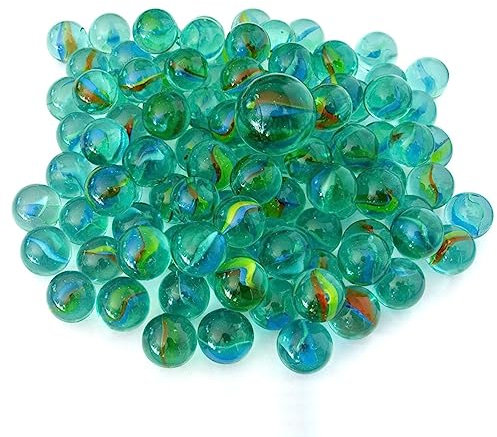 Eurofuchs24 400 Murmeln Glasmurmeln Murmel aus Glas Knicker Deko Bunt Murmelspiel Murmelset Pflanzendekoration Kugelbahn