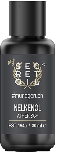 mySecretOil Nelkenöl 30 ml #mundgeruch – Naturreines ätherisches Öl zur effektiven Bekämpfung von Mundgeruch – Sanfte Reinigung von Mundhöhle & Zahnfleisch – 100% rein & vegan