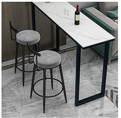 FanXus Bar-Stil-Familienstühle, Set mit 2 Samt-Küchenthekenstühlen mit Rückenlehne, Frühstücksbarstühlen, hohen Hockern für Kücheninsel/Hausbar, Grau (ohne Tisch) (graue Sitzhöhe 75 cm) Made in China