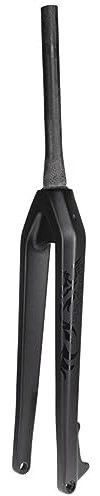 Forcella Rigida MTB 26/27,5/29'' Forcella Anteriore Fibra Di Carbonio 15x105mm Perno Passante Freno A Disco 1-1/8 Senza Filettatura Forcelle for Bicicletta Da Montagna ( Color : Black , Size : 26 )