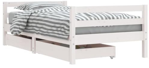 vidaXL Estructura Cama Infantil y cajones Madera Pino Blanco 80x160 cm