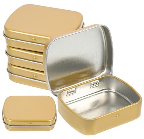 Operitacx Boîte Métallique À Bonbons Avec Couvercle À Charnière Boîte De Rangement Compacte Petite En Étain 6X4.5X1.5 Cm Pour Bijoux Clés Et Accessoires