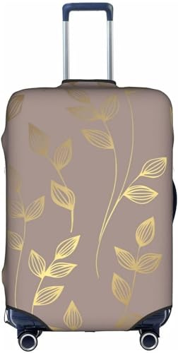 Aotmany Rose-goldene Blätter, elegante botanische Reisegepäckabdeckung, passend für 45,7 - 81,3 cm Gepäck, elastische Kofferabdeckung, Schutz mit verdecktem Reißverschluss für Rollkoffer,