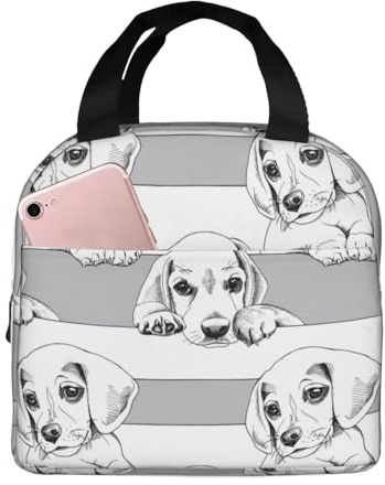 Loncheras aisladas para hombres y mujeres, trabajo, bolsa térmica suave con diseño de perro Beagle, aislada, para viajes, resistente al agua, lonchera pequeña para adultos, para hombres y mujeres