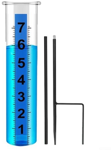 Pluviomètre d'extérieur de grande capacité de 17,8 cm avec piquet, jauge de pluie pour cour, pelouse, jardin, clôture