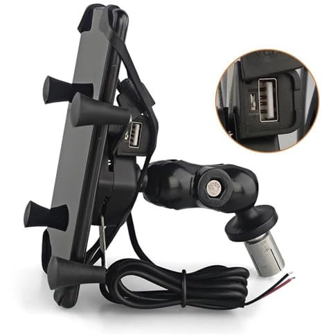 Fahrrad Handyhalterung Für S1000RR 2010-2018 Für HP4 2012 2013 2014 2015 Telefonhalter Gabelschafthalterung Motorrad GPS Navigationshalterung Motorrad Handy Halterung(with USB)