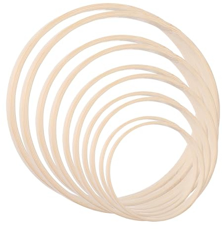 10 Stück Holzringe zum BastelnTraumfänger Basteln Ringe zum Basteln, Dekoring Traumfänger Kranz Rohling Holzringe Makramee Dekoringe zum Hängen Makramee Ringe Goldene Hochzeit Deko