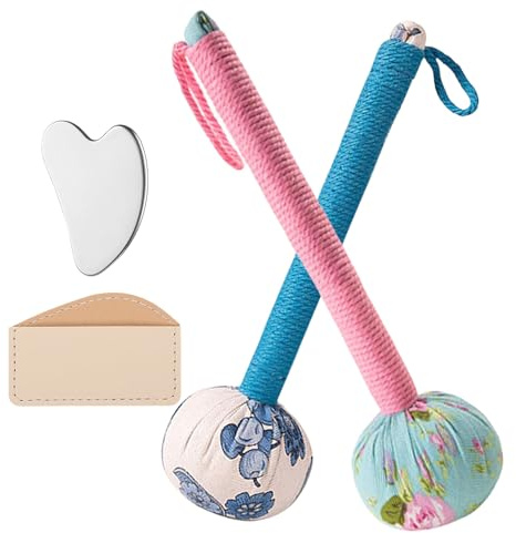 Pelotas de lacrosse de masaje para liberación miofascial, bola masajeadora de estrella y pie y rodillo de fascitis plantar, masaje de tejido profundo, nudos musculares y terapia de yoga (rosa, azul)