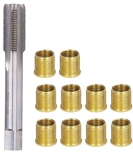 Zündkerzengewinde Reparatursatz, M14x1,25 Gewindeeinsätze, M16x1,25 Gewindebohrer, Zündkerzen-Gewinde-Reparatur-Werkzeuge, Edelstahl Gewindereparaturwerkzeug für Kfz Motoren