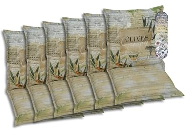 GO-DE Textil Bequeme und attraktive Polsterauflagen für Niederlehner-Gartenstühle (6er-Set, Olive grün, Niederlehner)
