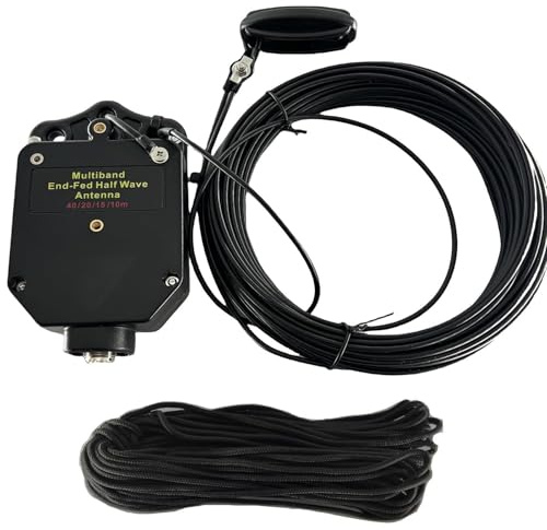 JYR4010-150W End Fed Half Wave Antenna, 150W Shortwave Radio Antenna for Ham Radio, 4 Band 10m 15m 20m 40m Long Wire, 1:64 Balun No Tuning (Black)