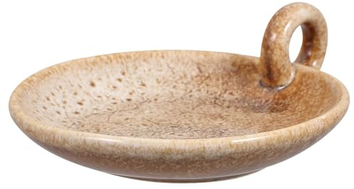 HAMPPLIES Retro Kerzenhalter aus Keramik Runde Kerzenschale mit Schlichtem und Zartem Design Platzsparend für Tischdeko bei Party und Restaurant