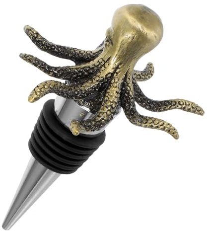 MAGICLULU Octopus Wine Bottle Plug Reusable Beverage Bottle Plug Metal Wine Stopper for Home Bar Parties Holiday Celebrations