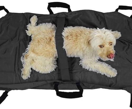 Bärsele för husdjur, vikbar mjuk bär, nylon vikbar nödtransport sällskapsdjur bärsele sällskapsdjur hund sällskapsdjur bärare transportbärare för hundar och andra djur nödräddning (svart)