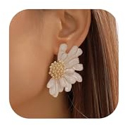 Kakonia Clip Ohrringe,Hypoallergen Ohrclips Damen Ohne Ohrlöcher für Damen Mädchen Klipp Ohrringe Ohne Ohrloch Blume Blumen Fake Ohrclips Damen Leichtgewicht Hochzeitsohrringe